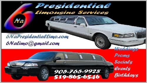 6Na Presidential Limousine Services - 905-765-9928 -       Click here to visit our website!