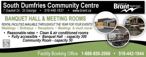 South Dumfries Community Centre - 7 Gaukel St., St George - 519-448-1831 - Click here to visit our website!