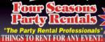 Four Seasons Party Rentals - 239 Main West, Markdale - 519-372-1334 , 1-800-363-0782 - Wedding / Event Tents for rent ,Wedding Decor,  Tent, Party and Linen Rentals - Click here to visit our website!
